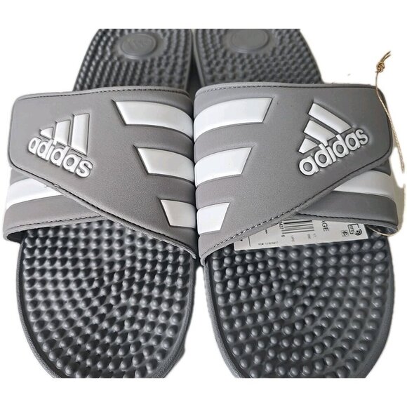 Adidas Adissage NIB Slides Sandal Grey & White Men\'s Size 17 New HQ4373 main image 7